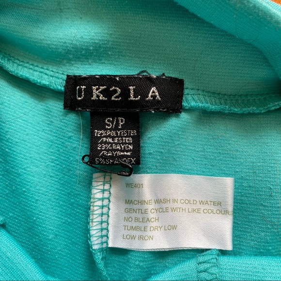 Teal Turquoise High Waist Bow Shorts - Picture 3 of 3